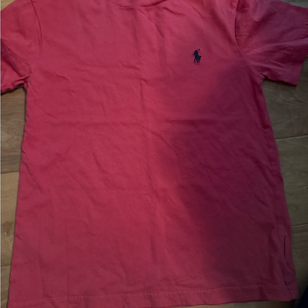Ralph Lauren Vibrant Red Tee with Navy Logo